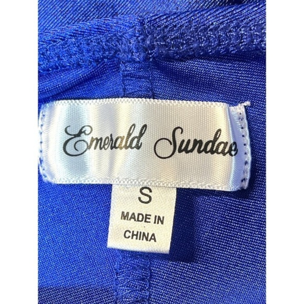 Fairy Grunge Y2k Asymmetric Faux Wrap Prom Cocktail Dress Juniors S Blue Shimmer - Picture 4 of 15
